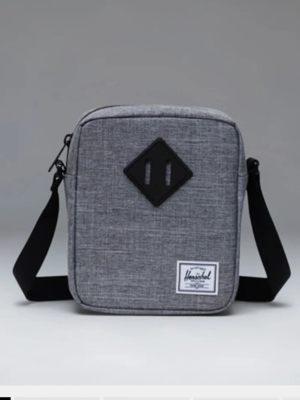 NWT Herschel Heritage Crossbody Raven Crosshatch Gray/Black Unisex